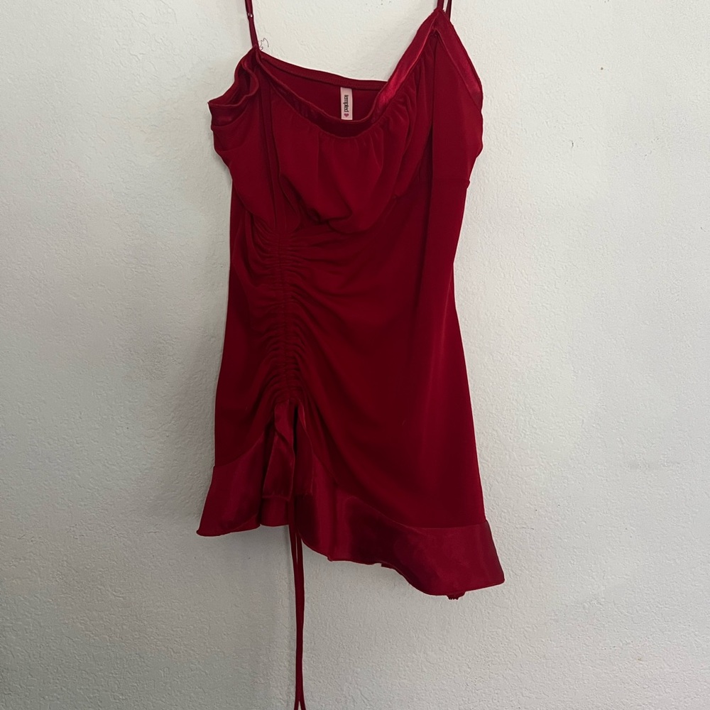 Elegant Red Ruched Top